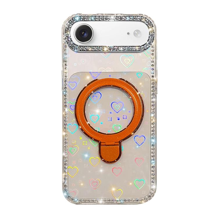 For iPhone Air Double-Sided IMD Rhinestone Magnetic Holder Shockproof Phone Case