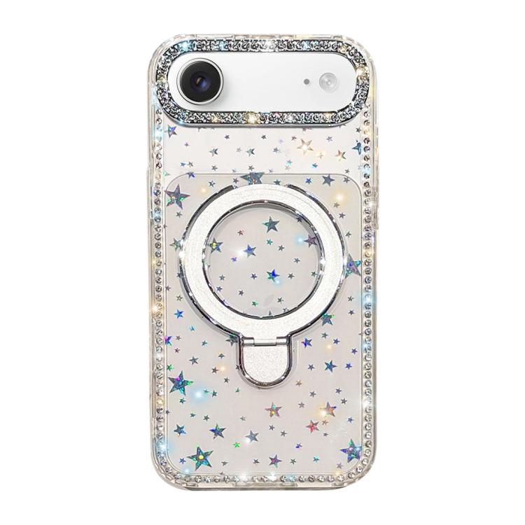 For iPhone Air Double-Sided IMD Rhinestone Magnetic Holder Shockproof Phone Case