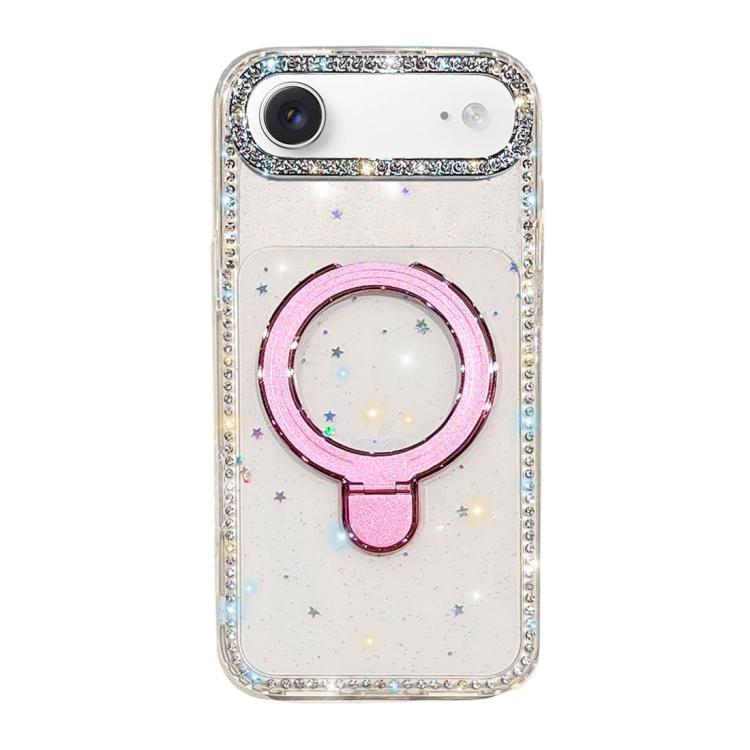 For iPhone Air Double-Sided IMD Rhinestone Magnetic Holder Shockproof Phone Case