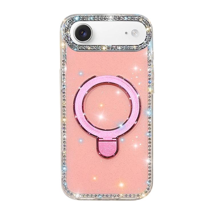 For iPhone Air Double-Sided IMD Rhinestone Magnetic Holder Shockproof Phone Case