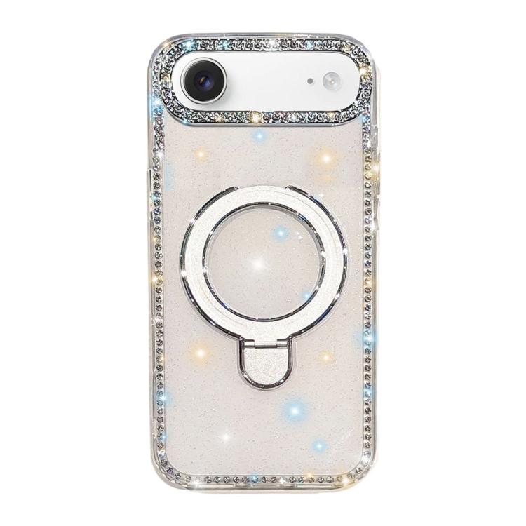For iPhone Air Double-Sided IMD Rhinestone Magnetic Holder Shockproof Phone Case