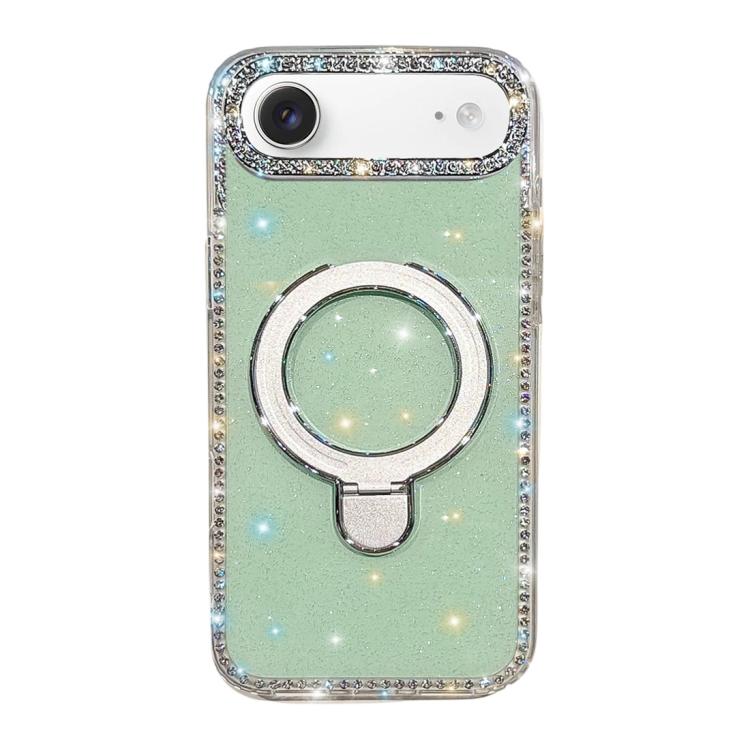 For iPhone Air Double-Sided IMD Rhinestone Magnetic Holder Shockproof Phone Case