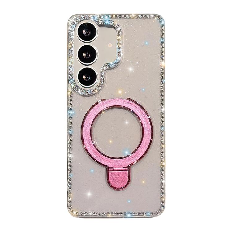 For Samsung Galaxy A16 5G Double-Sided IMD Rhinestone Magnetic Holder Shockproof Phone Case