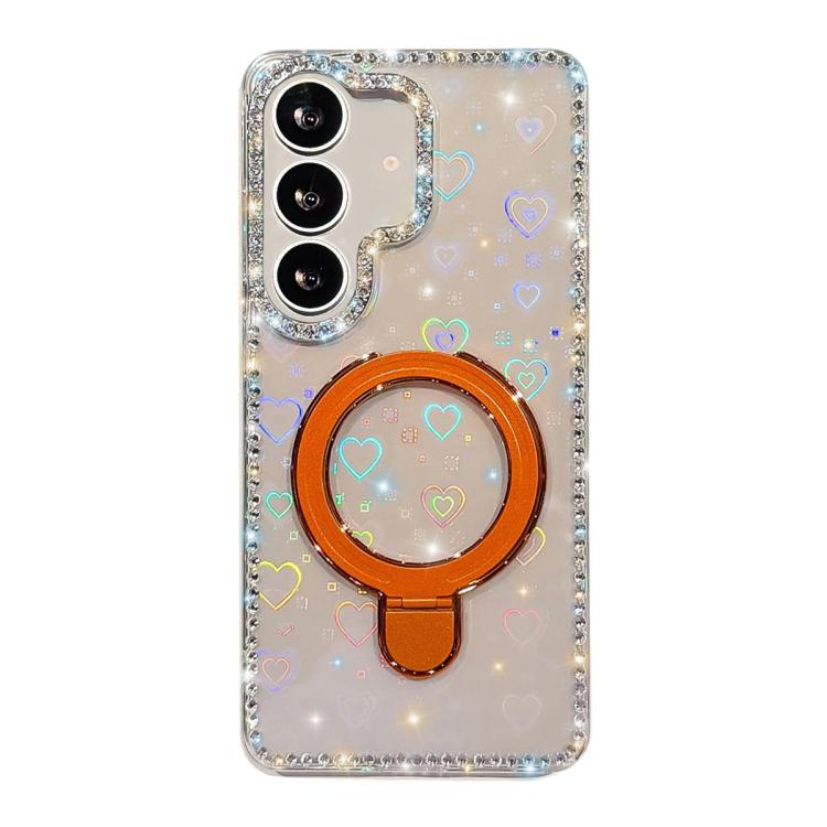 For Samsung Galaxy A16 5G Double-Sided IMD Rhinestone Magnetic Holder Shockproof Phone Case
