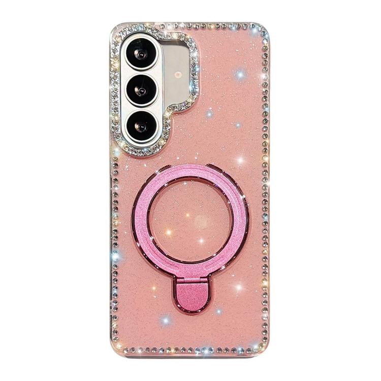 For Samsung Galaxy A26 5G Double-Sided IMD Rhinestone Magnetic Holder Shockproof Phone Case