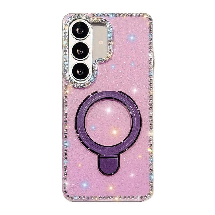 For Samsung Galaxy A26 5G Double-Sided IMD Rhinestone Magnetic Holder Shockproof Phone Case