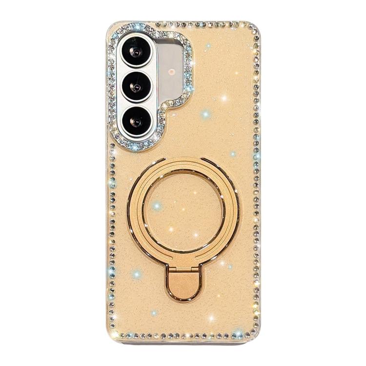 For Samsung Galaxy A36 5G Double-Sided IMD Rhinestone Magnetic Holder Shockproof Phone Case