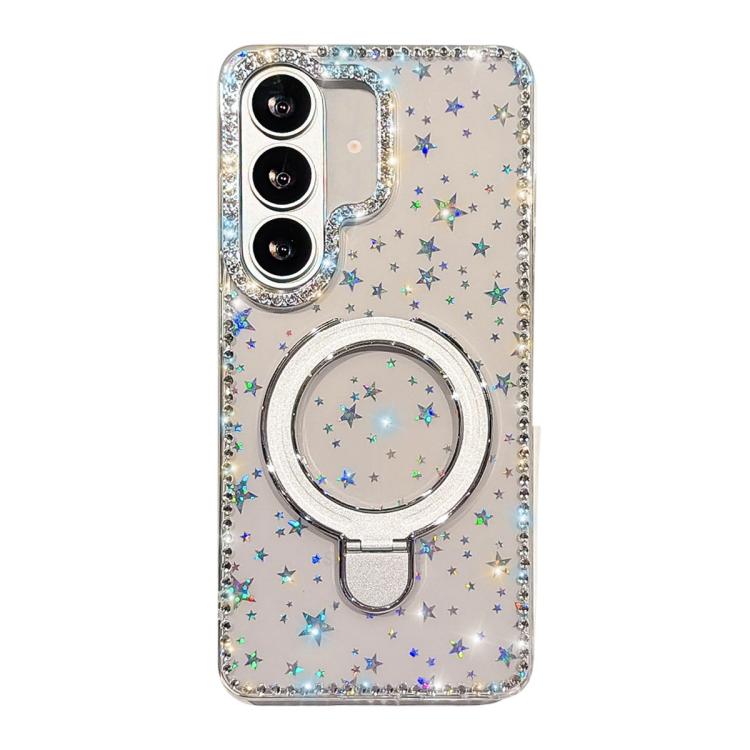 For Samsung Galaxy A37 5G Double-Sided IMD Rhinestone Magnetic Holder Shockproof Phone Case