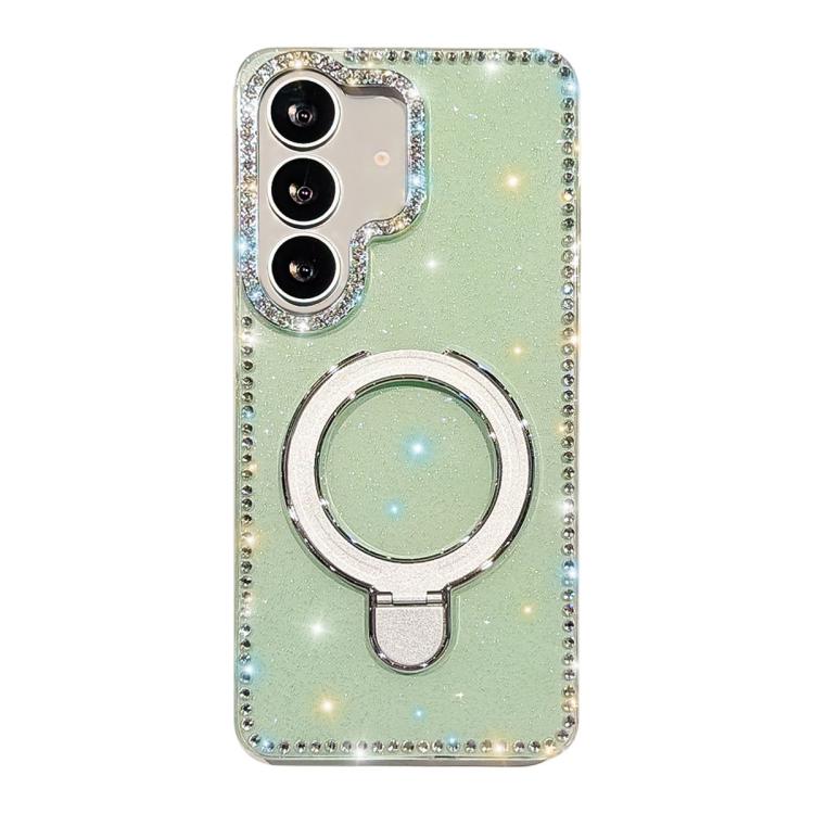 For Samsung Galaxy A55 5G Double-Sided IMD Rhinestone Magnetic Holder Shockproof Phone Case