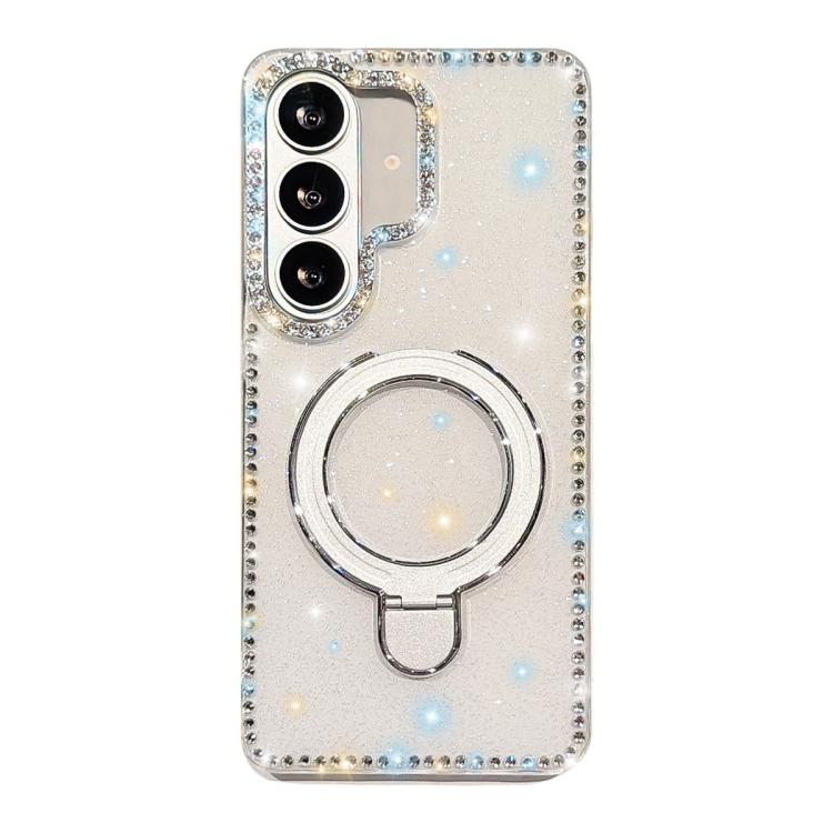 For Samsung Galaxy A57 5G Double-Sided IMD Rhinestone Magnetic Holder Shockproof Phone Case