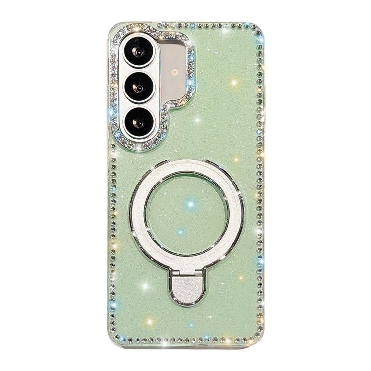 For Samsung Galaxy A57 5G Double-Sided IMD Rhinestone Magnetic Holder Shockproof Phone Case