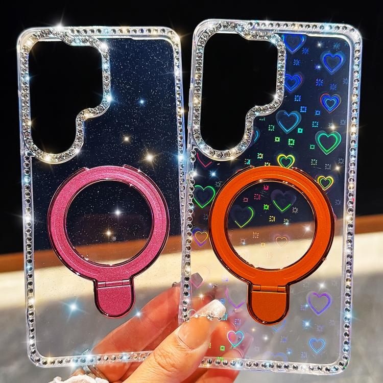 For Samsung Galaxy A35 5G Double-Sided IMD Rhinestone Magnetic Holder Shockproof Phone Case