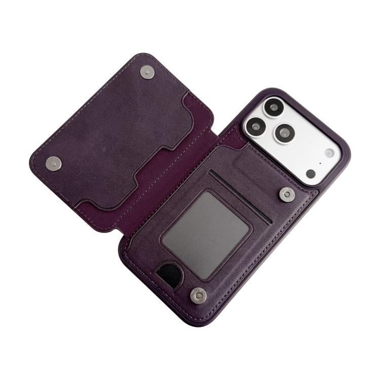 For iPhone 17 Pro Max Magnetic Snap Multifunctional Card Wallet Holder Phone Case
