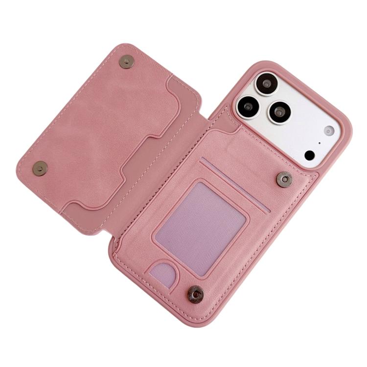 For iPhone 17 Pro Magnetic Snap Multifunctional Card Wallet Holder Phone Case