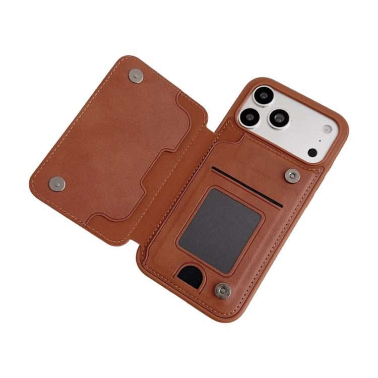 For iPhone 17 Pro Magnetic Snap Multifunctional Card Wallet Holder Phone Case