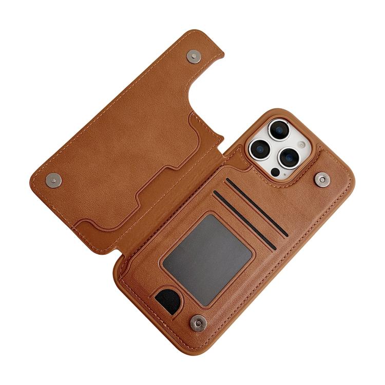 For iPhone 17 Magnetic Snap Multifunctional Card Wallet Holder Phone Case