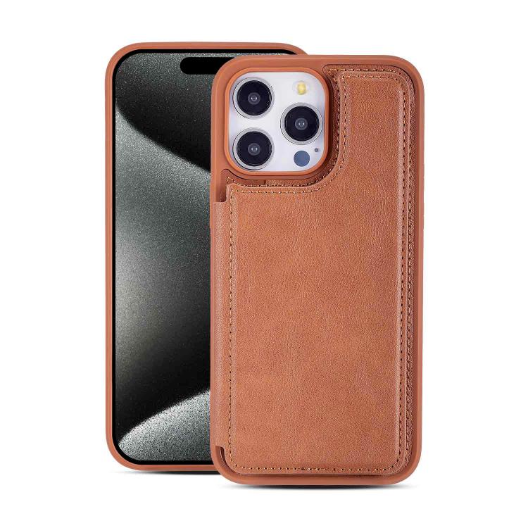 For iPhone 15 Pro Magnetic Snap Multifunctional Card Wallet Holder Phone Case