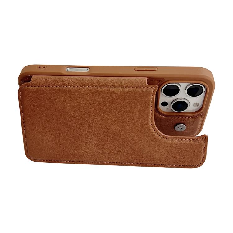 For iPhone 15 Pro Magnetic Snap Multifunctional Card Wallet Holder Phone Case