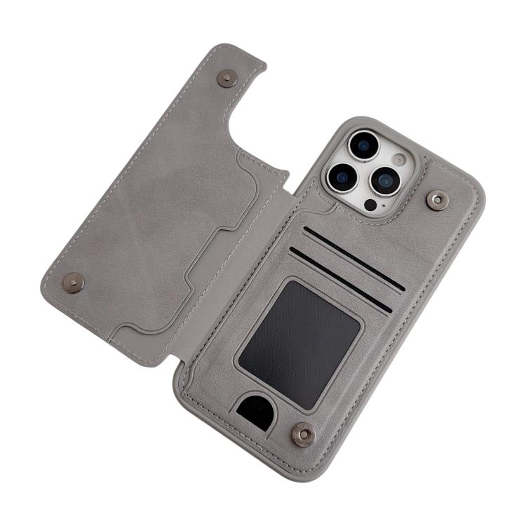 For iPhone 15 Magnetic Snap Multifunctional Card Wallet Holder Phone Case