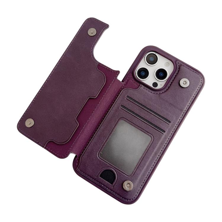 For iPhone 12 / 12 Pro Magnetic Snap Multifunctional Card Wallet Holder Phone Case