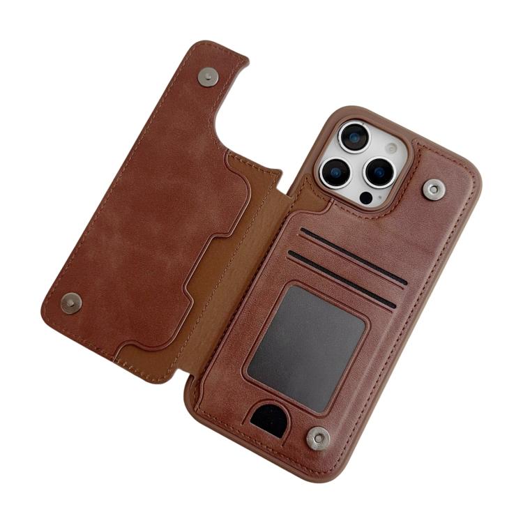 For iPhone 12 Pro Max Magnetic Snap Multifunctional Card Wallet Holder Phone Case