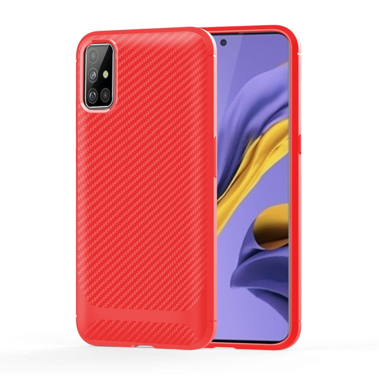For Samsung Galaxy A41 Carbon Fiber Texture Shockproof TPU Protective Case