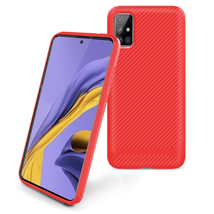 For Samsung Galaxy A41 Carbon Fiber Texture Shockproof TPU Protective Case