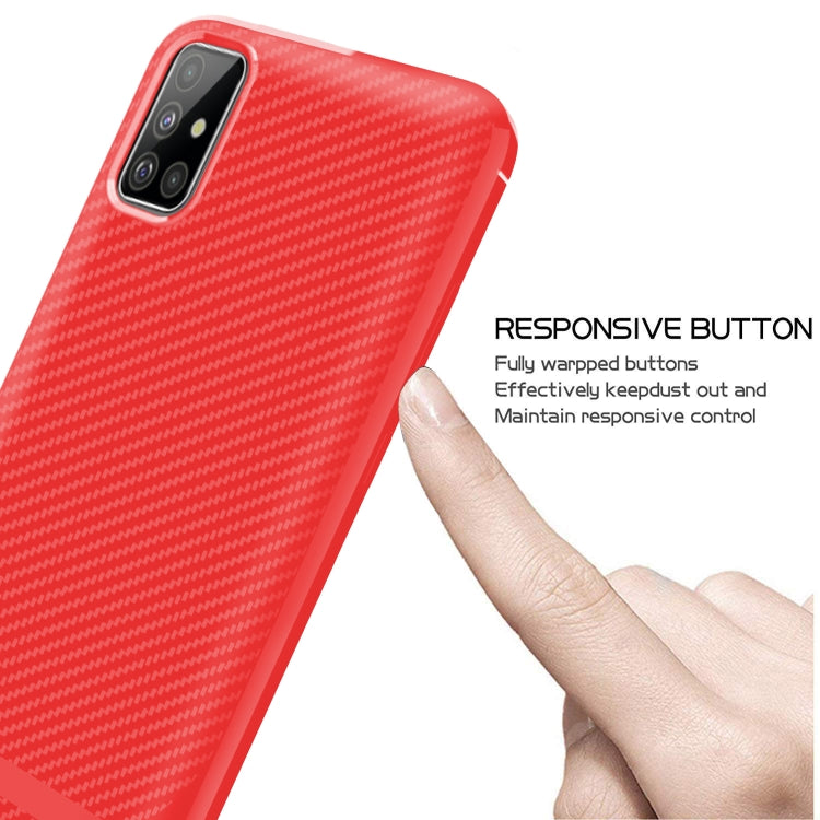 For Samsung Galaxy A41 Carbon Fiber Texture Shockproof TPU Protective Case