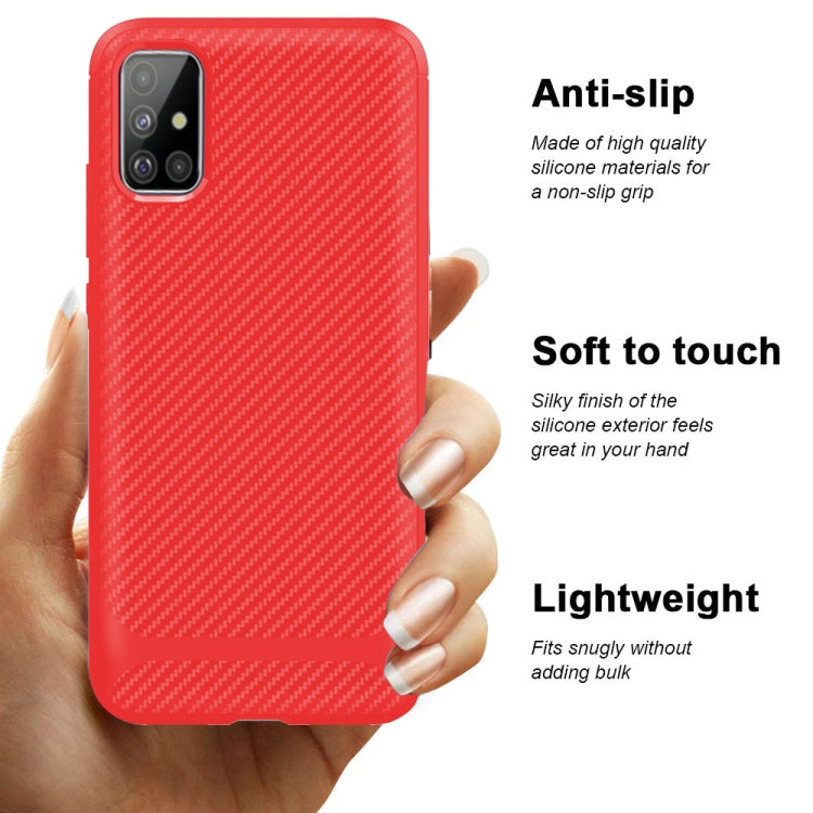 For Samsung Galaxy A41 Carbon Fiber Texture Shockproof TPU Protective Case