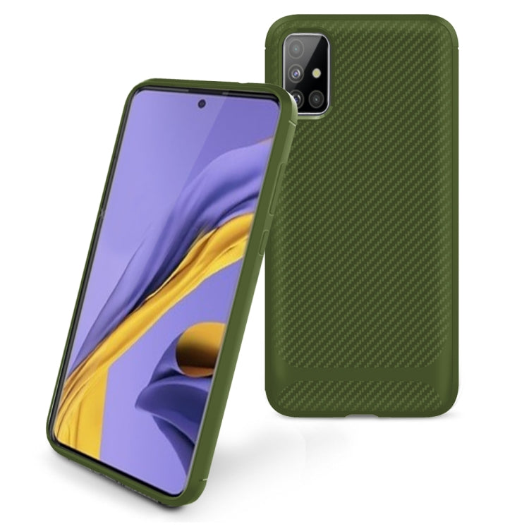 For Samsung Galaxy A41 Carbon Fiber Texture Shockproof TPU Protective Case