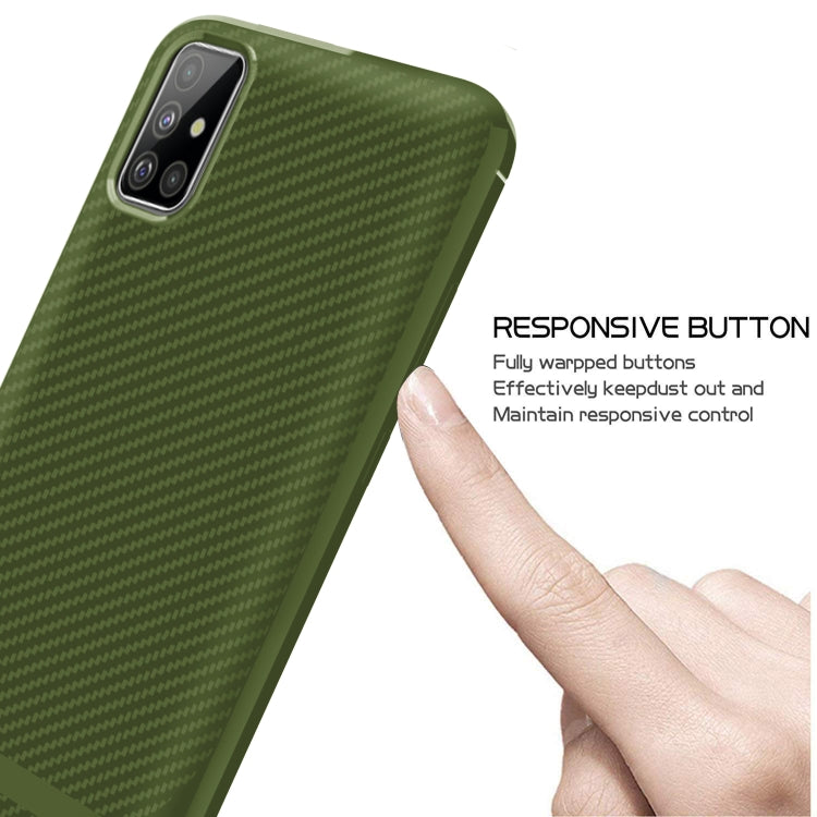 For Samsung Galaxy A41 Carbon Fiber Texture Shockproof TPU Protective Case