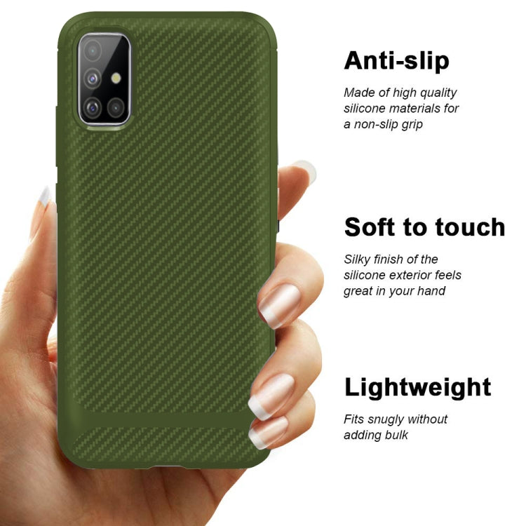 For Samsung Galaxy A41 Carbon Fiber Texture Shockproof TPU Protective Case