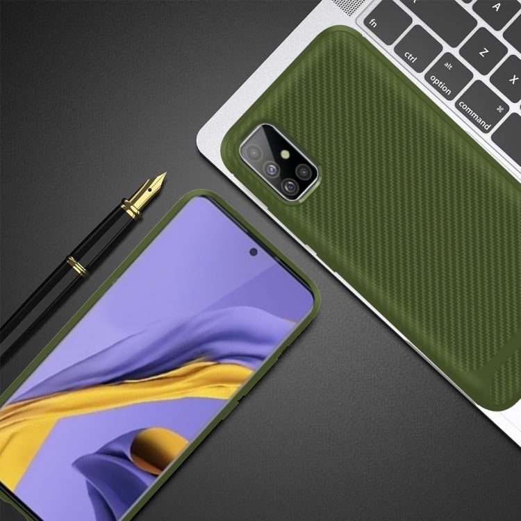 For Samsung Galaxy A41 Carbon Fiber Texture Shockproof TPU Protective Case