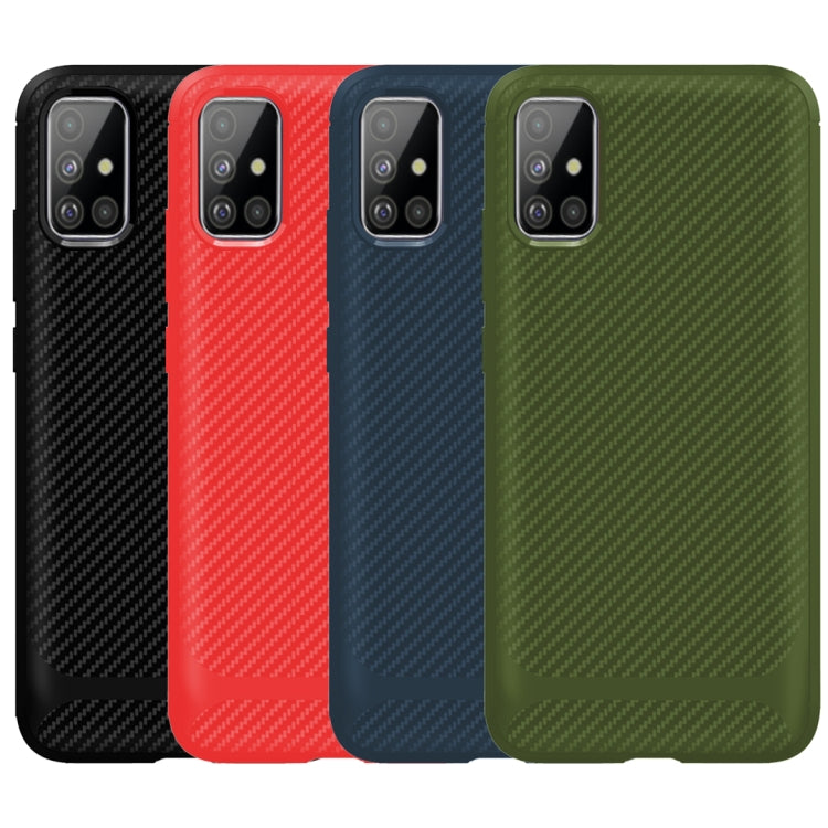 For Samsung Galaxy A41 Carbon Fiber Texture Shockproof TPU Protective Case