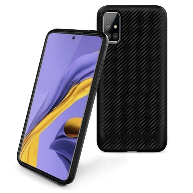 For Samsung Galaxy M31s Carbon Fiber Texture Shockproof TPU Protective Case
