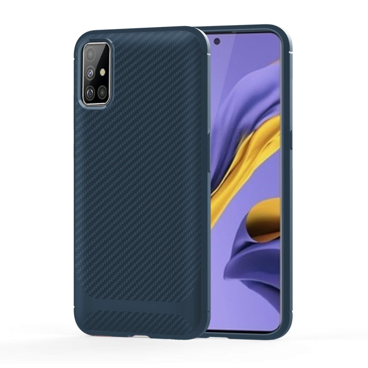 For Samsung Galaxy M31s Carbon Fiber Texture Shockproof TPU Protective Case