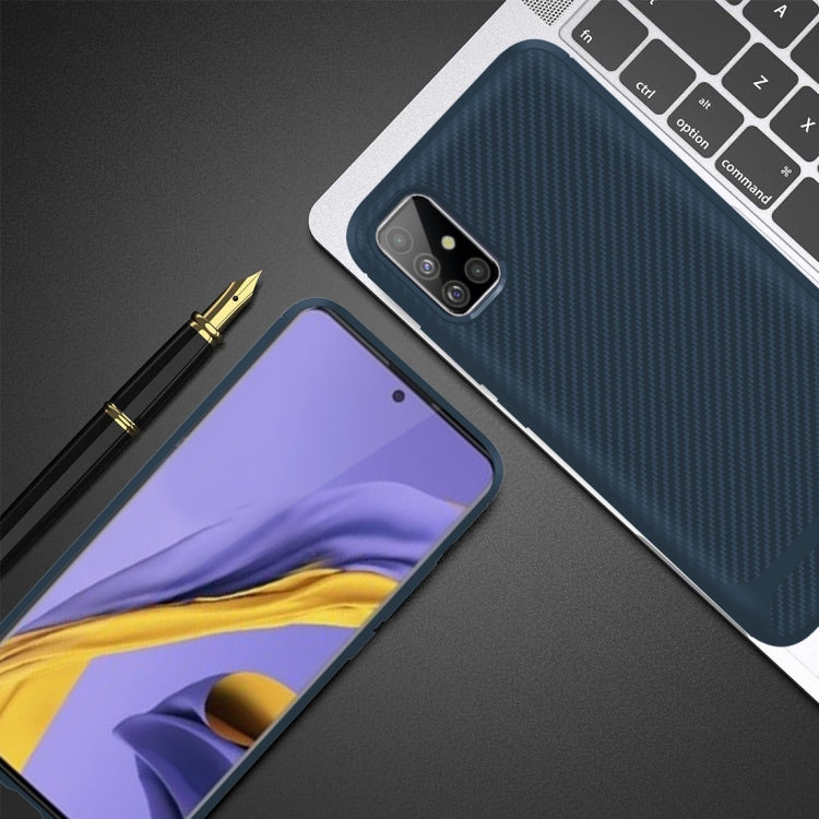 For Samsung Galaxy M31s Carbon Fiber Texture Shockproof TPU Protective Case