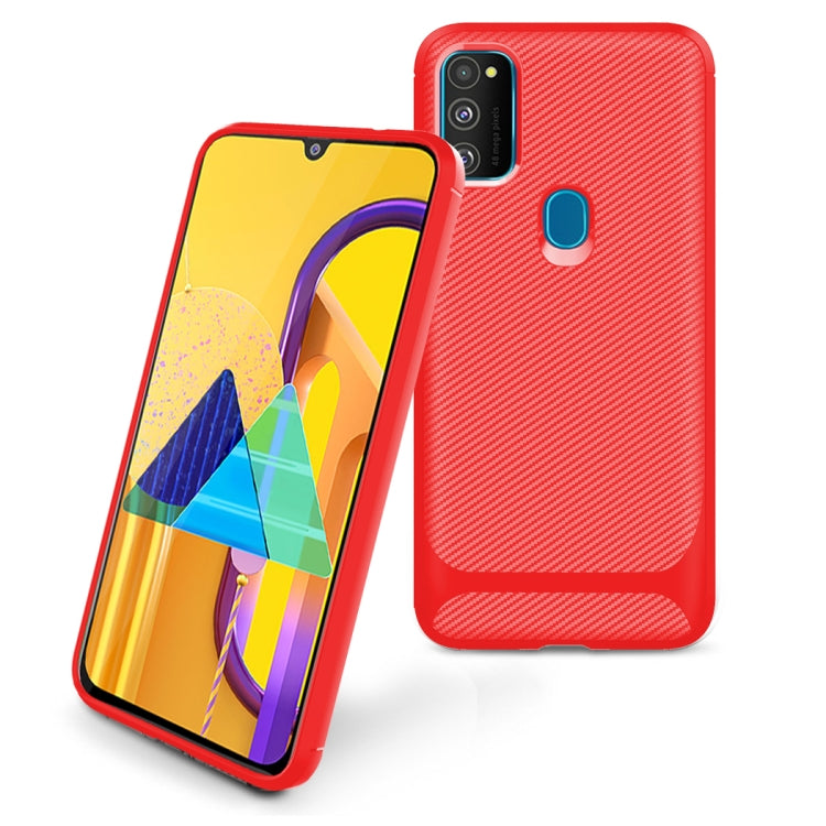 For Samsung Galaxy A21s Carbon Fiber Texture Shockproof TPU Protective Case