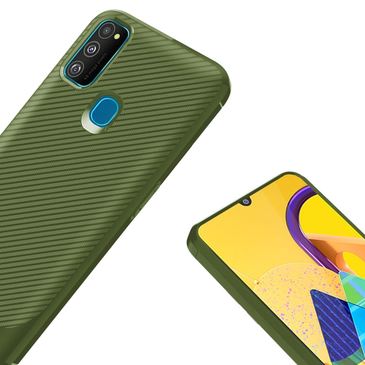 For Samsung Galaxy A21s Carbon Fiber Texture Shockproof TPU Protective Case