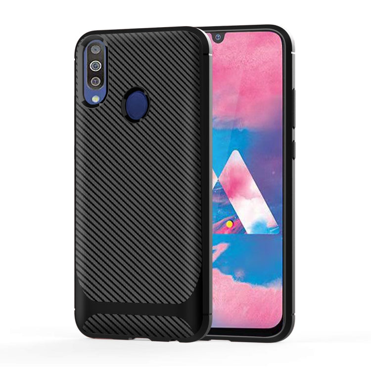 For Samsung Galaxy A70e Carbon Fiber Texture Shockproof TPU Protective Case