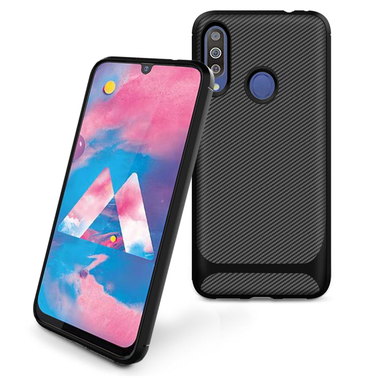 For Samsung Galaxy A70e Carbon Fiber Texture Shockproof TPU Protective Case