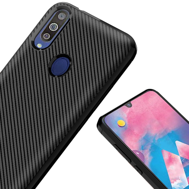 For Samsung Galaxy A70e Carbon Fiber Texture Shockproof TPU Protective Case