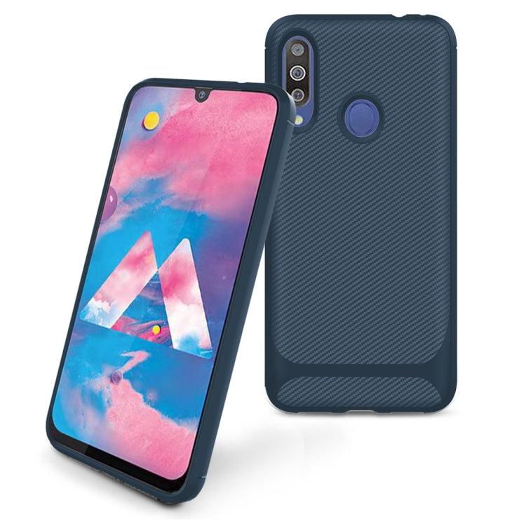 For Samsung Galaxy A70e Carbon Fiber Texture Shockproof TPU Protective Case