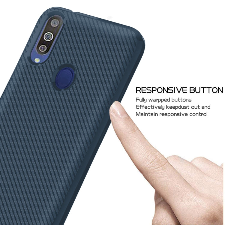 For Samsung Galaxy A70e Carbon Fiber Texture Shockproof TPU Protective Case