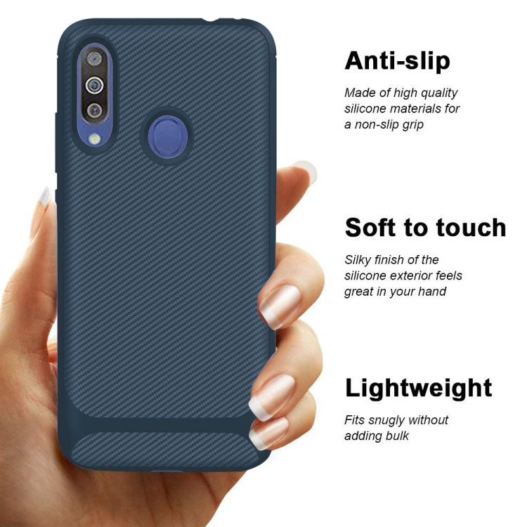 For Samsung Galaxy A70e Carbon Fiber Texture Shockproof TPU Protective Case