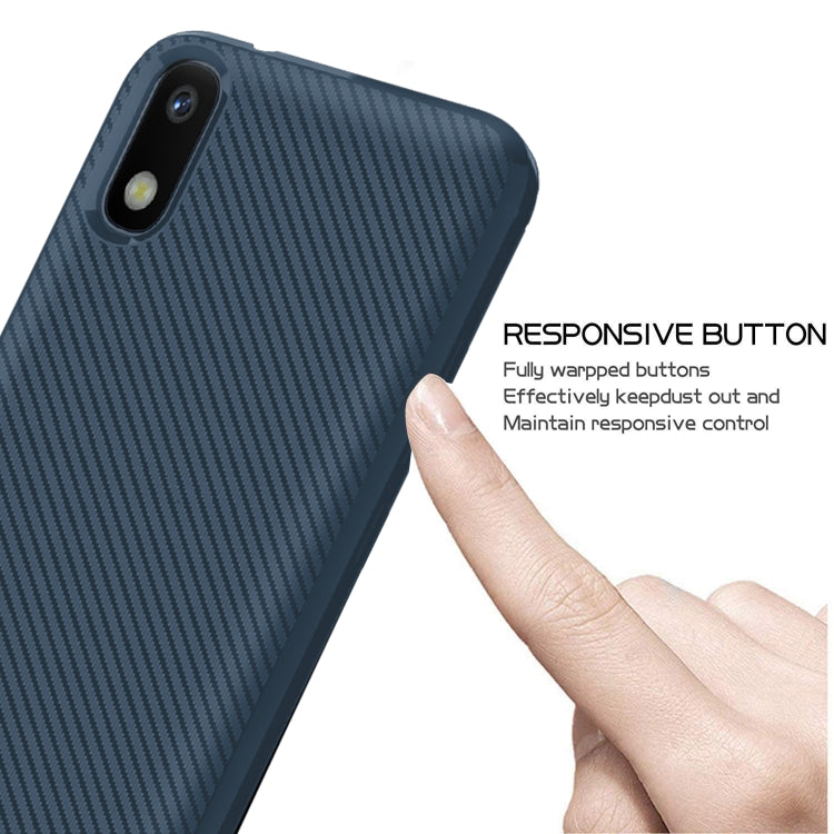 For Samsung Galaxy M01 Carbon Fiber Texture Shockproof TPU Protective Case