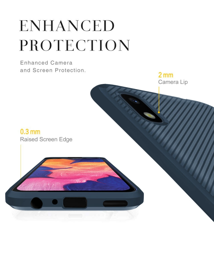 For Samsung Galaxy M01 Carbon Fiber Texture Shockproof TPU Protective Case