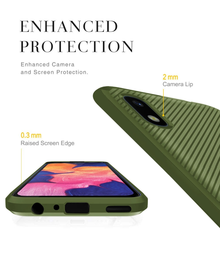 For Samsung Galaxy M01 Carbon Fiber Texture Shockproof TPU Protective Case