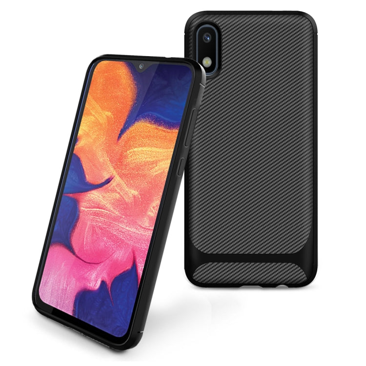 For Samsung Galaxy M01 Core & A01 Core Carbon Fiber Texture Shockproof TPU Protective Case
