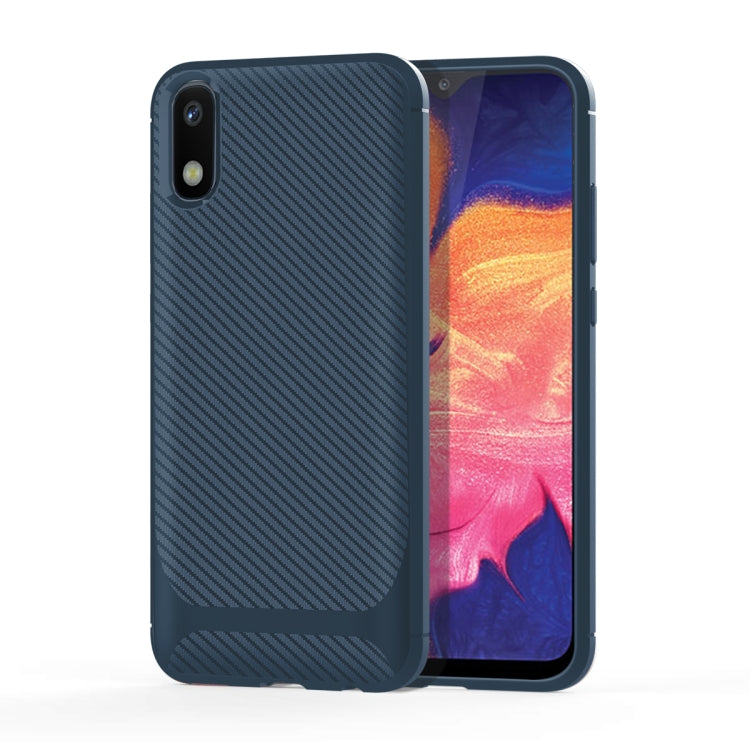 For Samsung Galaxy M01 Core & A01 Core Carbon Fiber Texture Shockproof TPU Protective Case